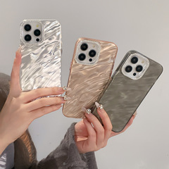 豪華な輝くダイヤモンドのレンズフレーム付き、Apple 17 Pro Max、iPhone 16、15/14対応の新作スマホケース、高級感あふれるデザイン