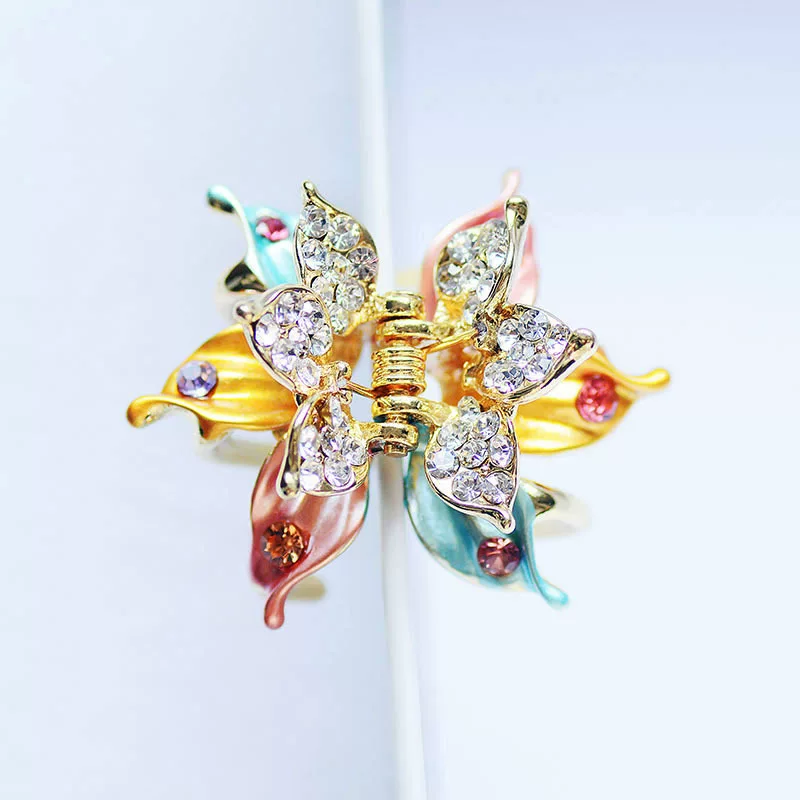 Retro hair accessory, painted crab pin, bangs, hairgrip