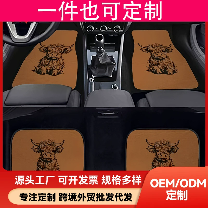 Хит продаж: набор из четырех автомобильных ковриков Teum из хрустального велюра с мультяшным дизайном, грязеотталкивающие и износостойкие, с маркировкой Amazon и возможностью дропшиппинга