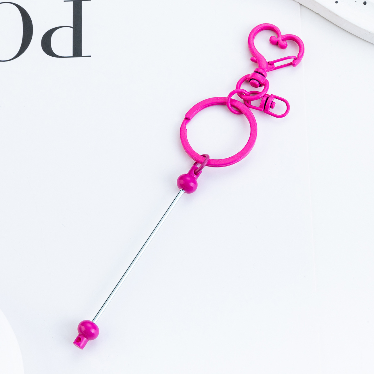 Colgante de llavero de amor con cuentas de bricolaje, colgante de bolso de personalidad creativa, llavero de color caramelo, colgante de llavero