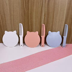 國產熱銷馬卡龍色美發梳可愛耳朵梳美容造型梳鏡梳一體可拆分梳