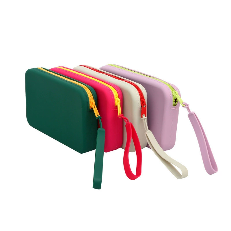 Силиконовая сумка для хранения косметики большой емкости для повседневных предметов первой необходимости, сумка для хранения косметики с застежкой-молнией, сумка для хранения мобильного телефона