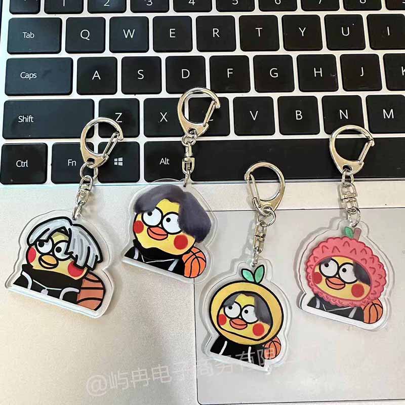 Creative acrylic chicken you are so beautiful key chain hand bag pendant Cai Xukun basketball cartoon bag accessories