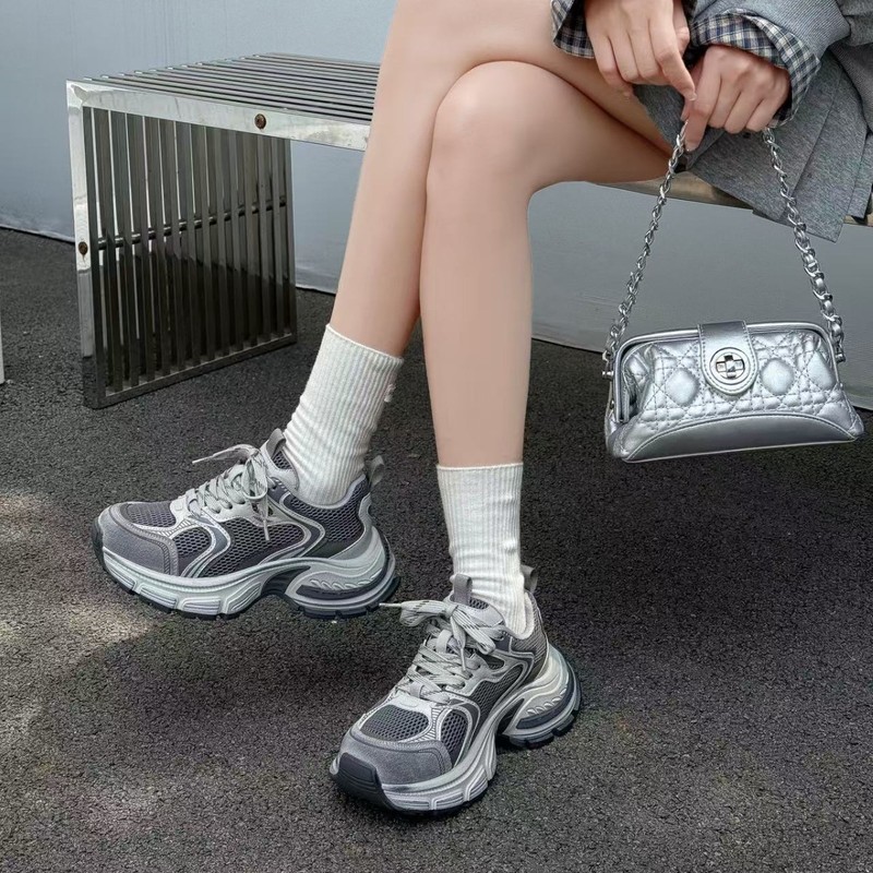 真皮复古做旧厚底老爹鞋女2025秋季百搭时尚休闲运动女鞋潮|undefined