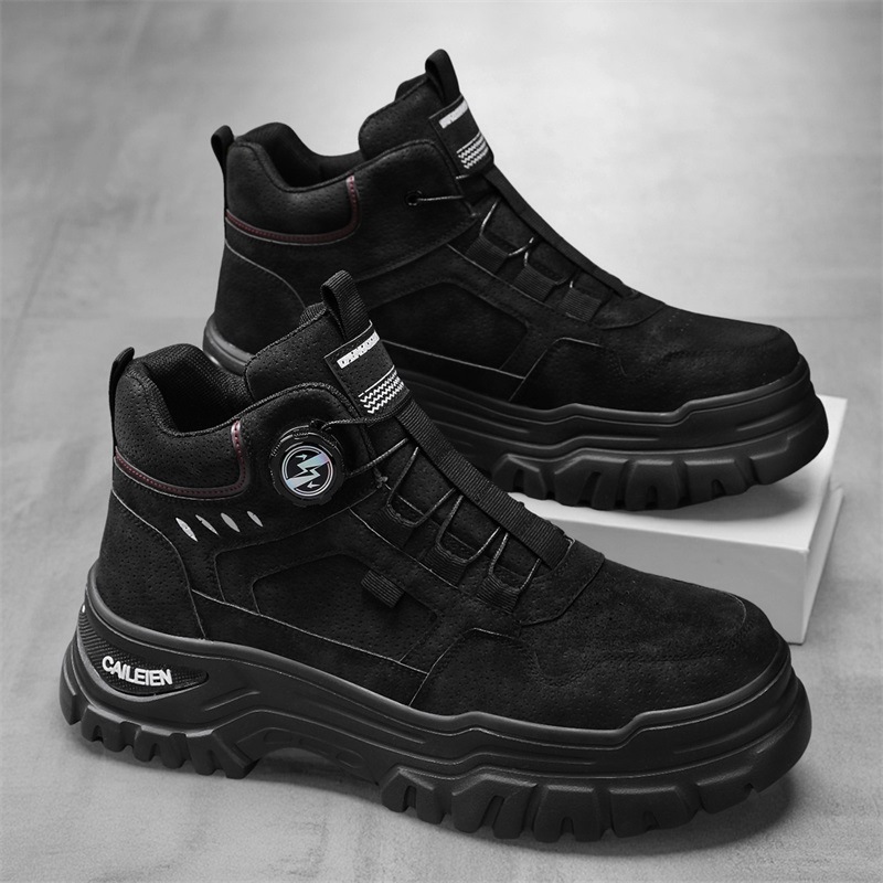 Zapatos masculinos de otoño botas Martin de Alta Parte botas masculinas ropa de trabajo al aire libre retro británica zapatos de suela gruesa antideslizantes deportes casuales botas cortas