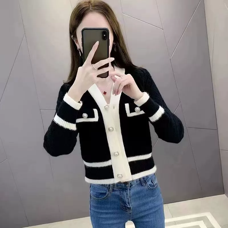 Вязаный весенний кардиган, свитер, жакет, стиль Chanel, тренд сезона, для подростков, западный стиль