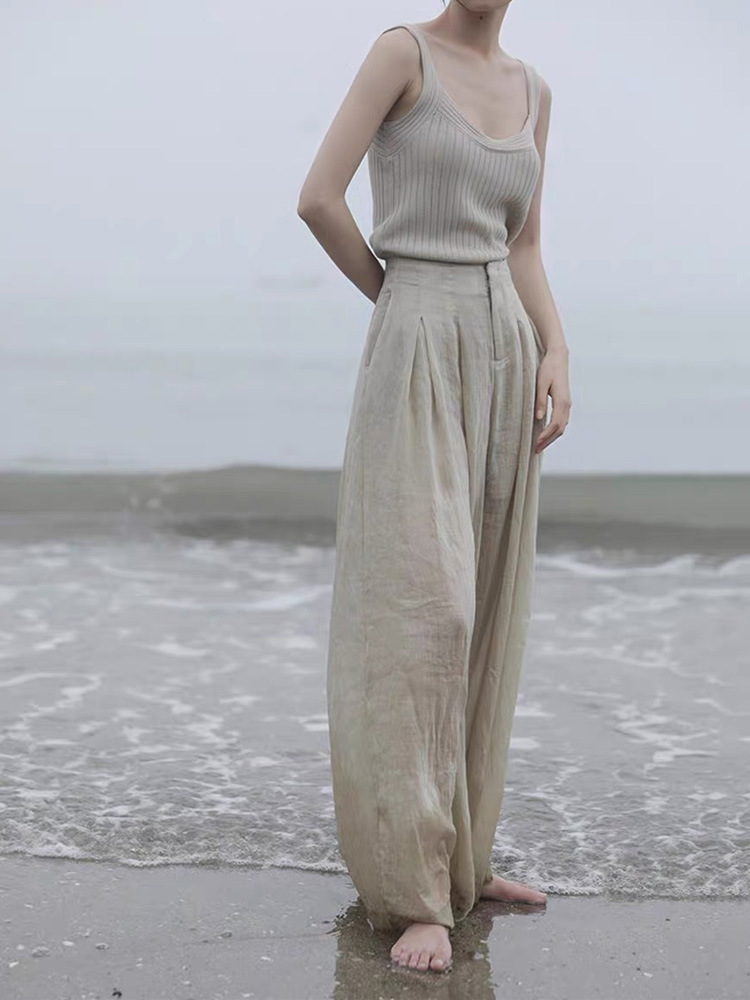 Tencel Leinen Bluse Im Chinesischen Stil Damen Midirobe Locker_voghion.com