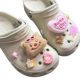 Cross-border powder doodle butter bear hole shoes buckle y2k plush love lollipop shoes flower diy shoe buckle decoration