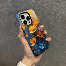 苹果17欧美艺术苹果16pm二合一菲林壳IP15油画花朵iPhone14手机壳