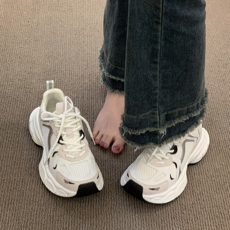 Trendy Dad Sneakers for Women 2023 New Autumn and Winter Versatile Thick-Soled Lightweight Breathable White Mesh Casual Sports Shoes Trendy Dad Sneakers for Women 2023 New Autumn and Winter Versatile Thick-Soled Lightweight Breathable White Mesh Casual Sports Shoes