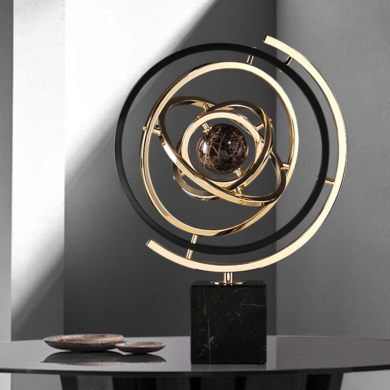 Large Black Base Marble Globe