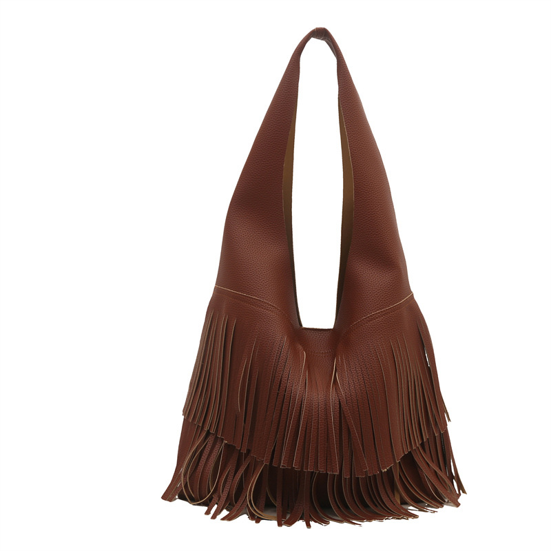 Bolsa coreana de bordas 2025, nueva moda de gran capacidad retro bolso de viaje relajado bolso axilar