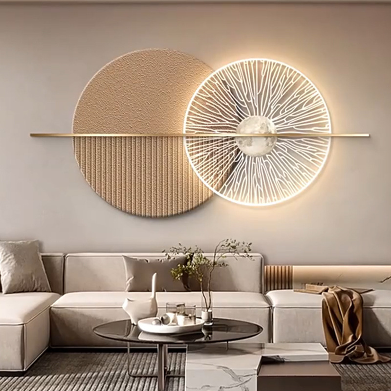 Modern Light Luxury Living Room Decorative Painting Normcore Sofa Background Wall Hanging Painting High-End Abstract Crystal Porcelain Bedroom Wall Lamp Painting