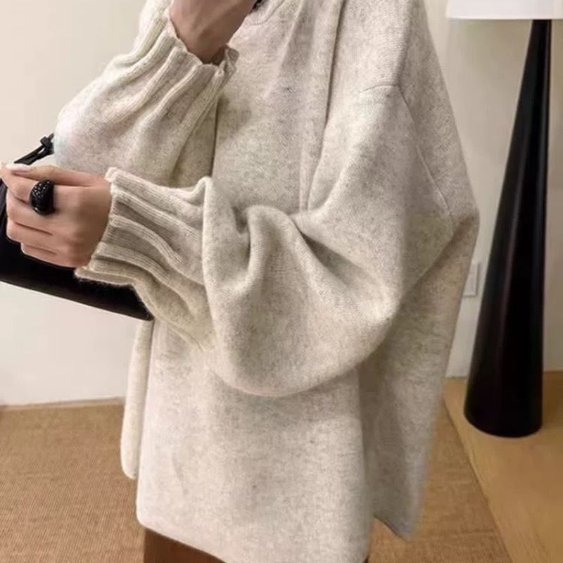 韩系慵懒风灯笼袖软糯孕妇毛衣秋冬新款高级感针织百搭打底上衣|undefined