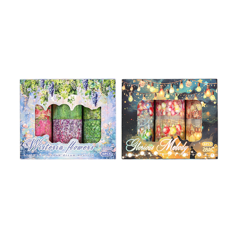 Luz y sombra tejida sueño transparente impermeable pet cinta adhesiva caja diy diario