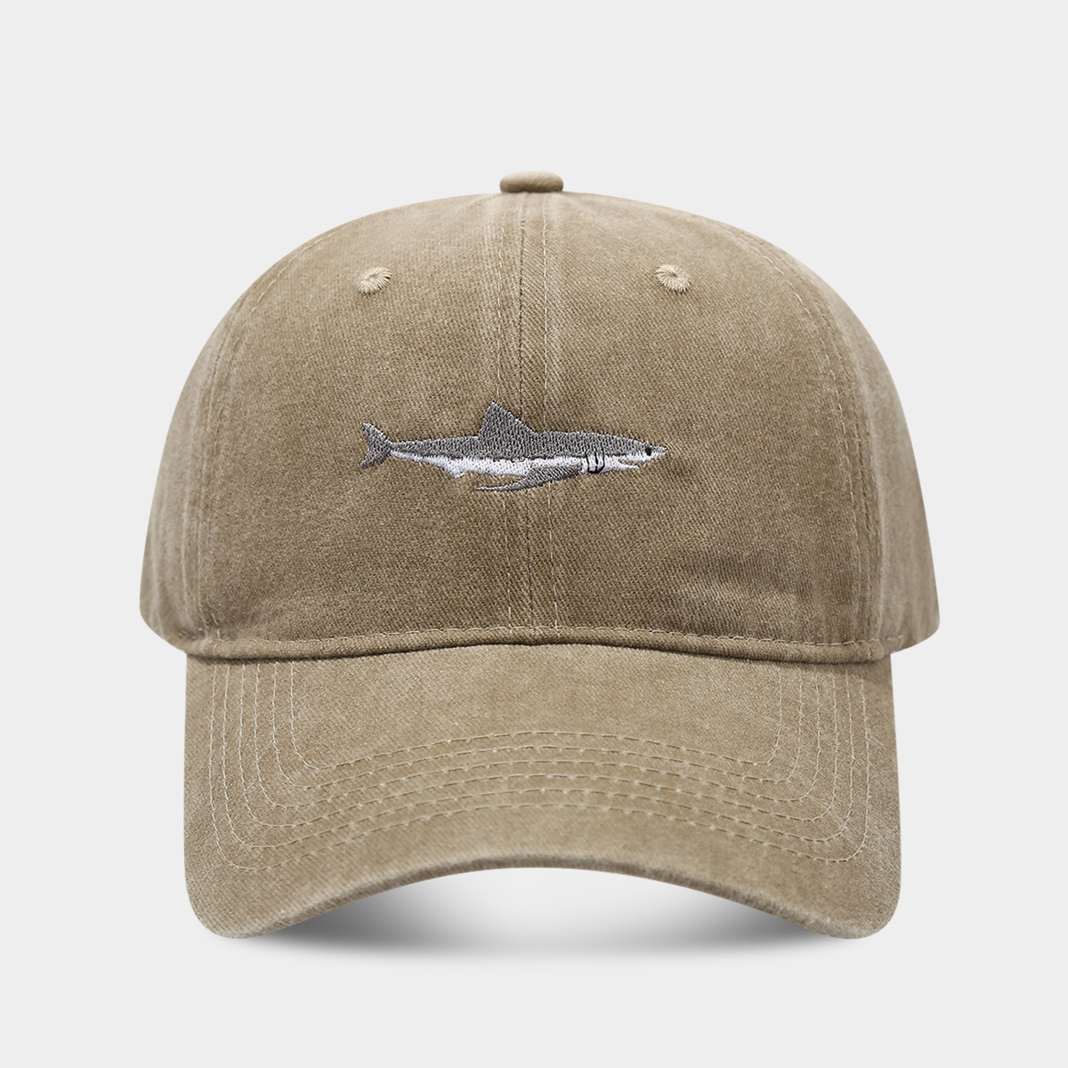 AliExpress transfronteriza de comercio electrónico de la venta caliente gorra de béisbol bordado de tiburón de algodón vintage gorra de pico al aire libre de viaje sombrero para el sol