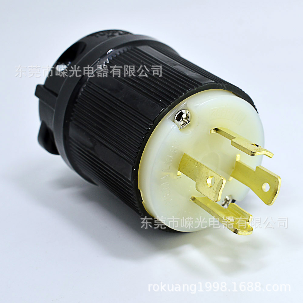 WJ-8432 NEMAL16-30P30A 480V插头三相四芯防脱落ULCUL自锁式三极