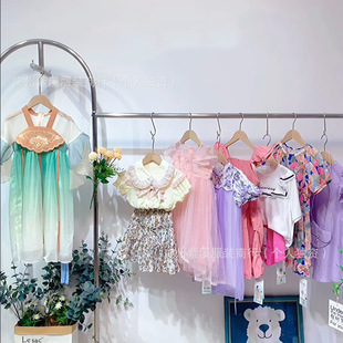Children's Clothing Clearance Summer National Trend Girls' Dresses Brand Discount Children's Clothing Live Supply Wholesale Baoerwang