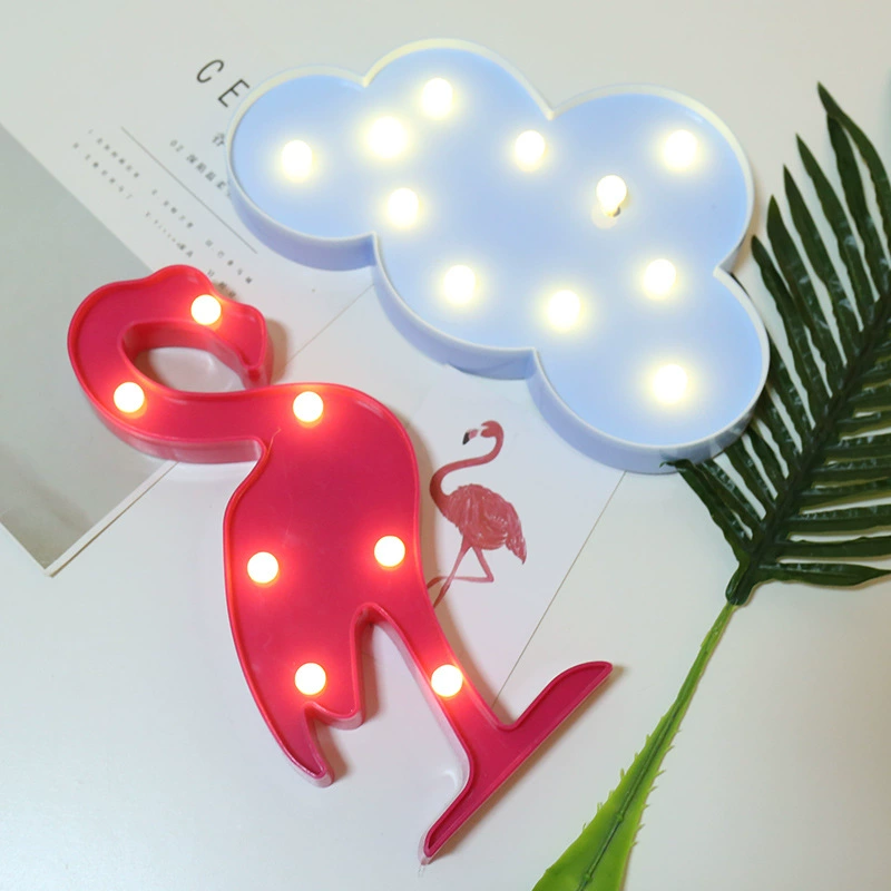 LED настольная ночная лампа с декоративными надписью-марки, различные стили (облако, единорог, звезда, корона и т. д.), масса 0,2 кг