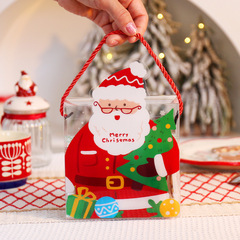 Christmas gift box Christmas Eve candy box transparent portable Christmas cookie small gift gift bag