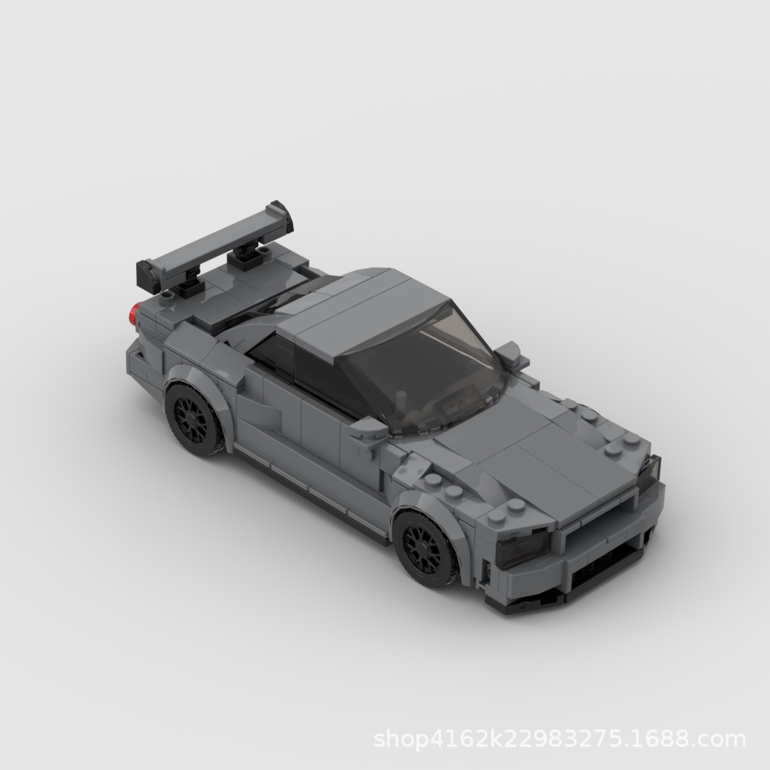 Transfronterizo MOC-130992 Nissan Skyline GT-R (R34) compatible con bloques de construcción Lego vehículo montado Juguetes