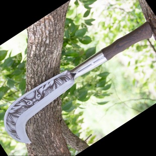 Longquan Hatchet for Chopping Firewood, Outdoor Tree Cutting, Manganese Steel Special Steel, Agricultural Integrated Forged Curved Knife, Thickened Manganese Steel
