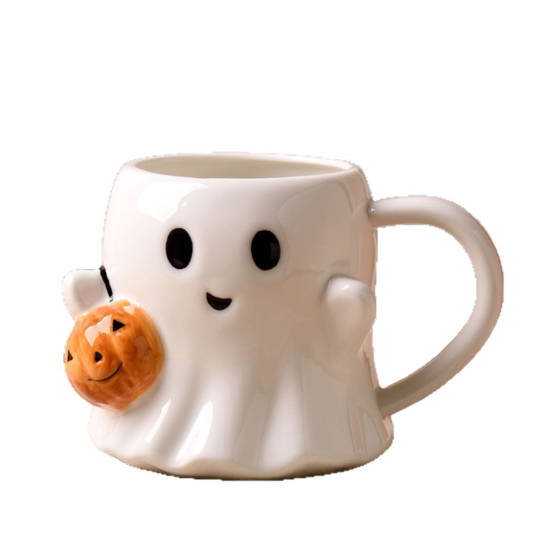 カボチャゴーストカップハロウィンゴーストクリエイティブ面白いかわいいウォーターカップアフタヌーンティーコーヒーカップ|undefined