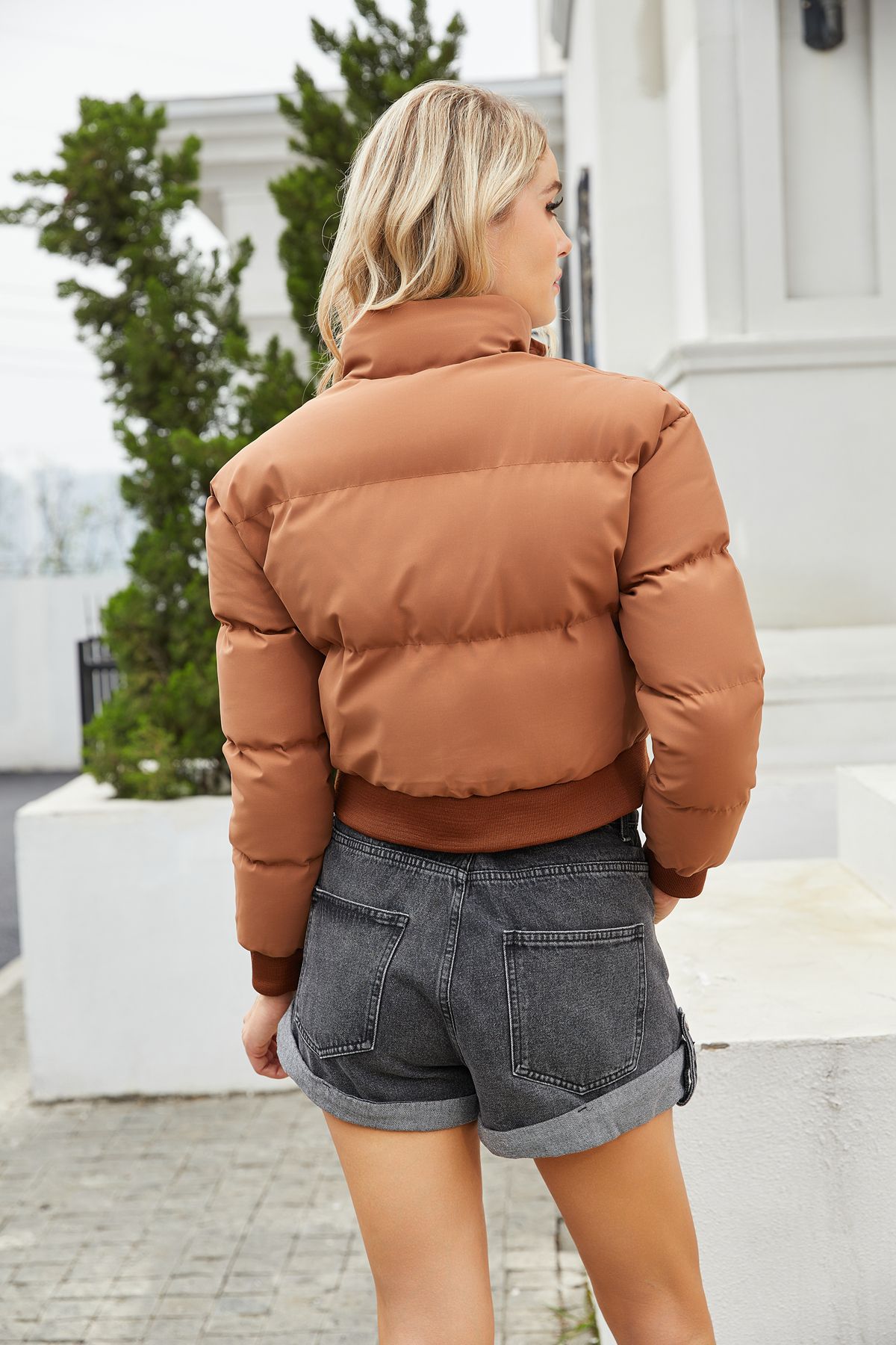 Femmes Décontractée Couleur Unie Poche Fermeture Éclair Manteau Vêtements En Coton display picture 18