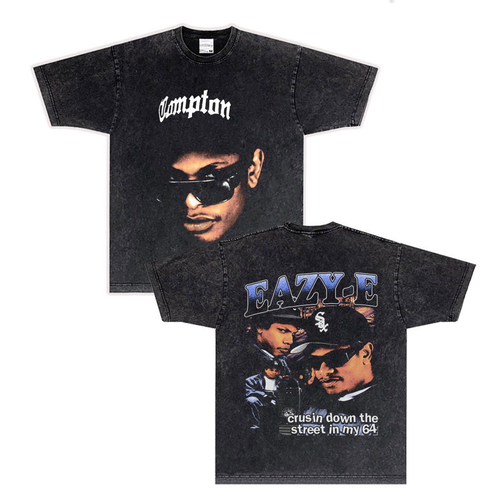 West Coast Rap N.W.A. Digital Direct Jet Washing Made Old American Retro Little Neck Camiseta image 43