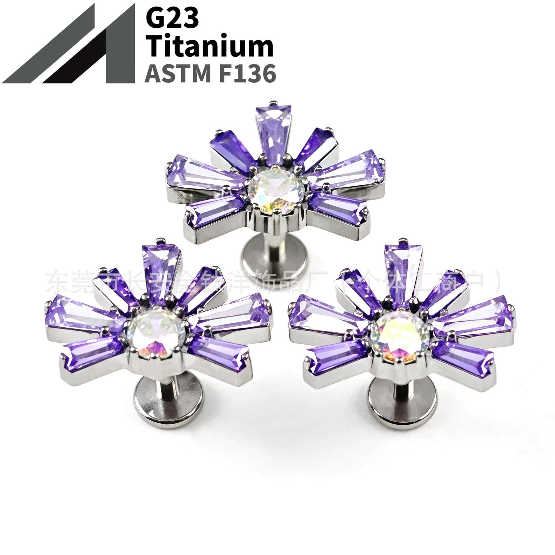 16G labret stud size and finish detail