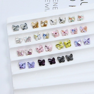 Dongzhou nail drill 5MM small butterfly pointed bottom drill color super flash nail jewelry drill new jewelry accessories wholesale