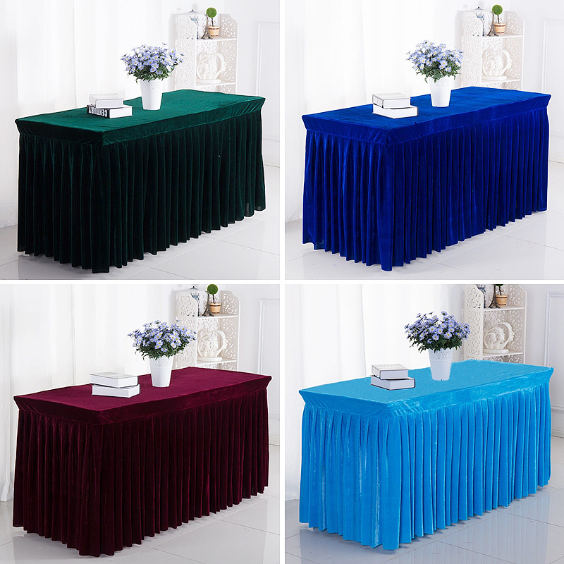 Wholesale hotel conference table skirt tablecloth fabric tablecloth exhibition sign-in activity Office rectangular red table cover