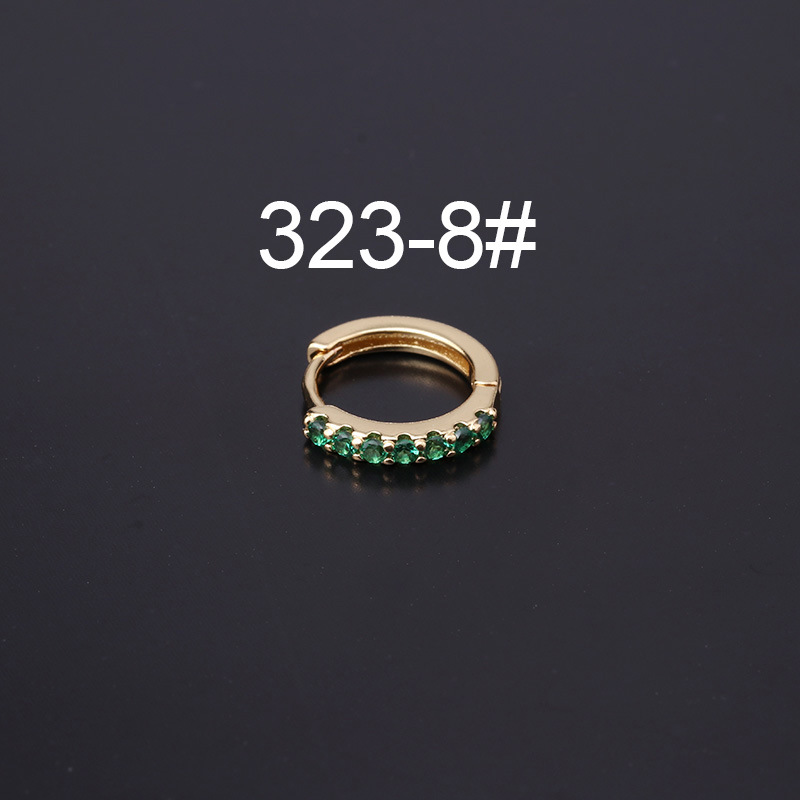 Henson joyería nuevo color medio circonio hebilla del oído estilo coreano popular punción pendientes moda pendientes solo HSPJ323