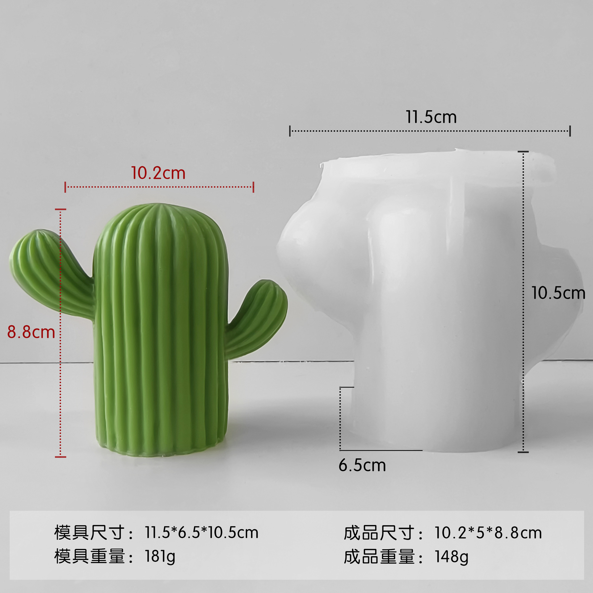 Molde de silicona de aromaterapia de cactus, taza hecha a mano, molde de vela suculente de cactus, adornos de resina de epoxi de bricolaje