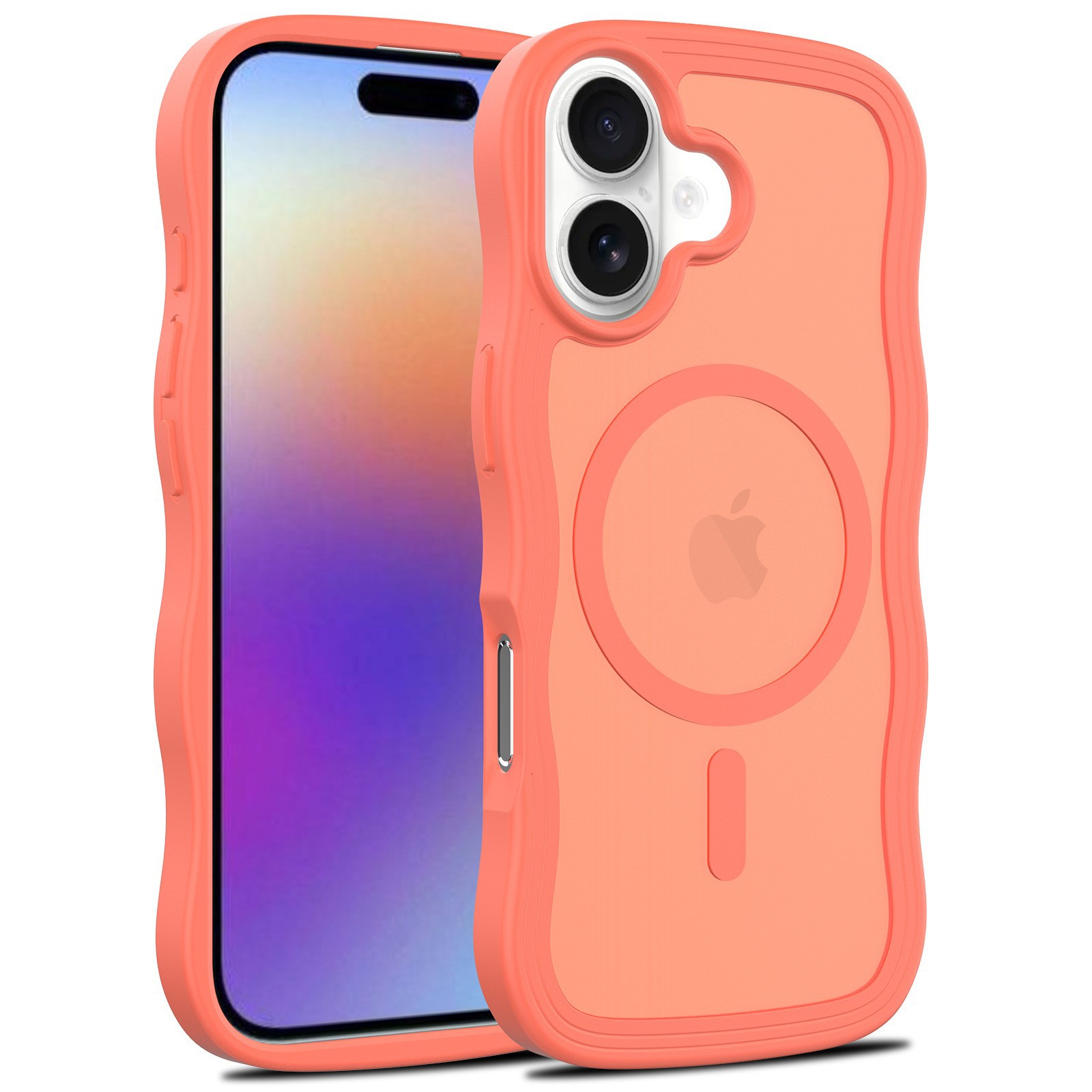 Aplicable iPhone17 Pro gran sensación de piel ondulada magnética 17 funda para teléfono móvil Apple 16 funda protectora anticaídas y resistente a la suciedad