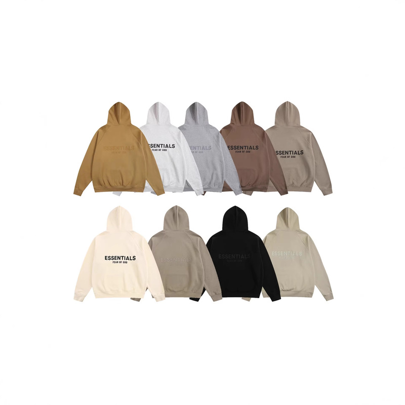 Cross-Border Trendy Brand Fog Pure Cotton Hooded Sweatshirt and Sweatpants Essentials Versatile Couple's Matching Hoodie One-Piece Set