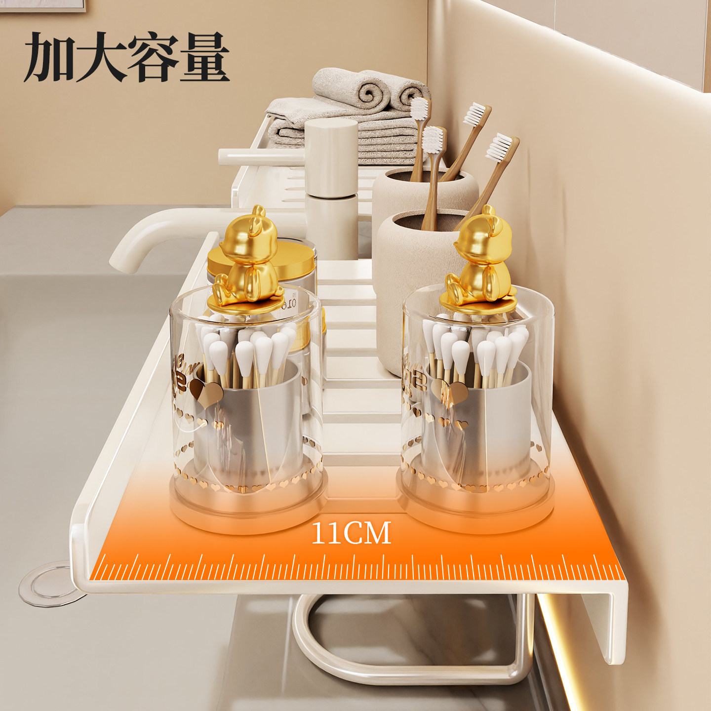 Estante Organizador para Espejo de Baño Multifuncional y Plegable