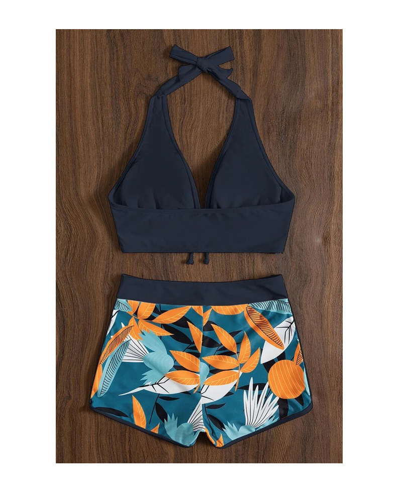 161g Weight Comfort Feel Of Sensation Mid Waist Panties Waist Normal Type Panties Style Women'S Floral 2 Piece Set Bikinis Swimwear