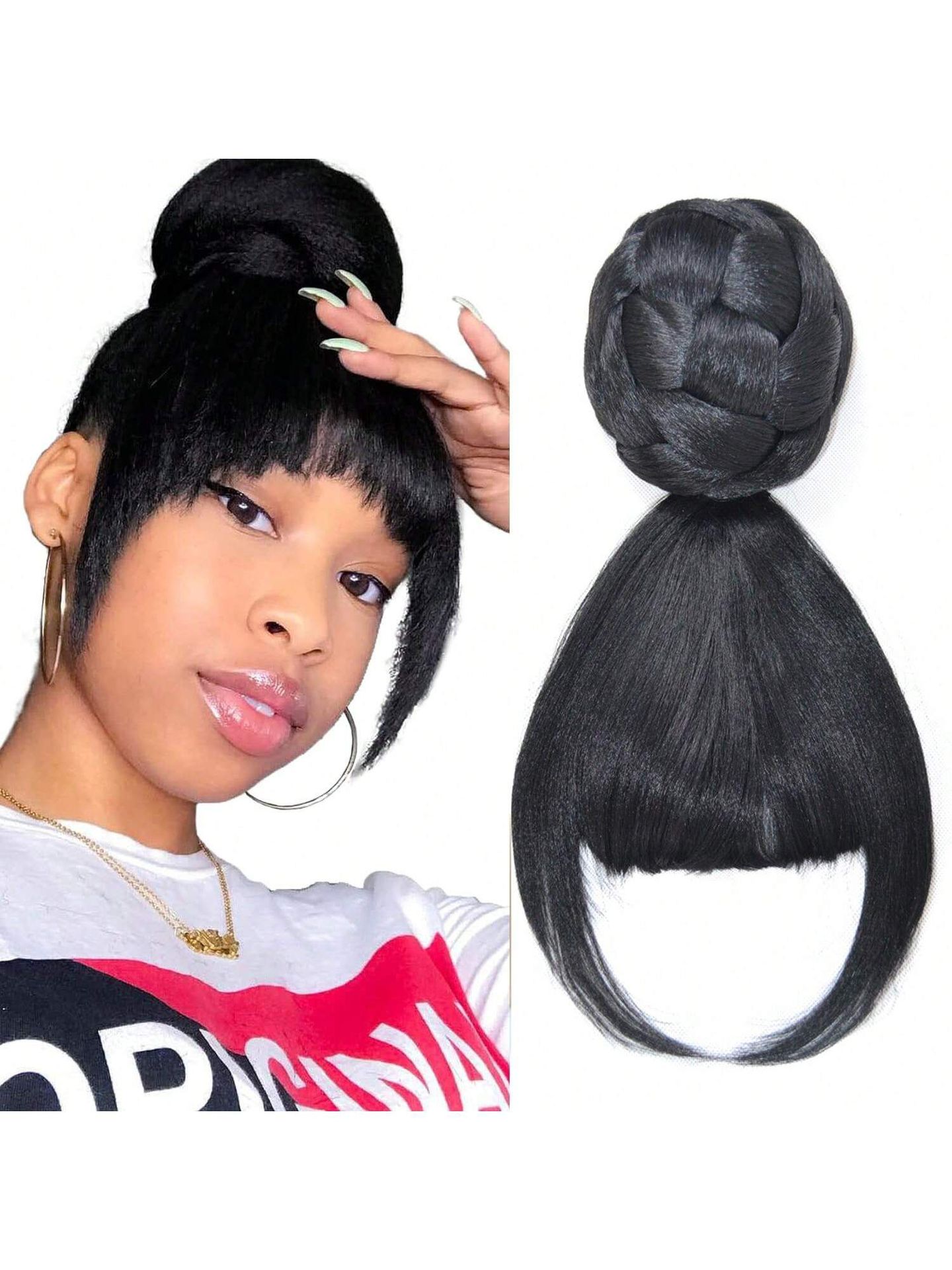 앞머리 + 올림머리