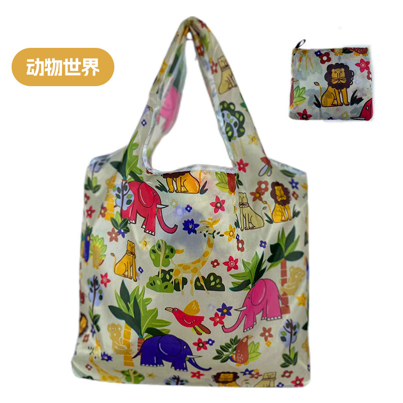 Spot bolsa de compras plegable de gran capacidad Spot bolsa de protección ambiental bolsa plegable bolsa de almacenamiento portátil impresa portátil creativa