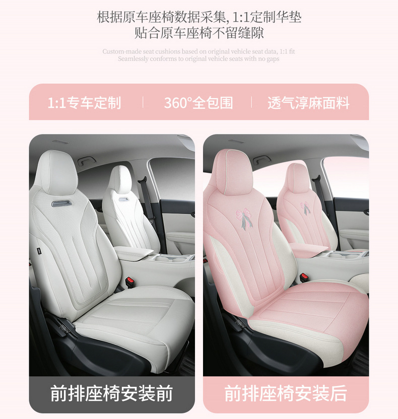 Suitable for Geely Xingyue, Linen Fabric, Wear-Resistant, Breathable, Full-Cover High-End Special Car Seat Cover