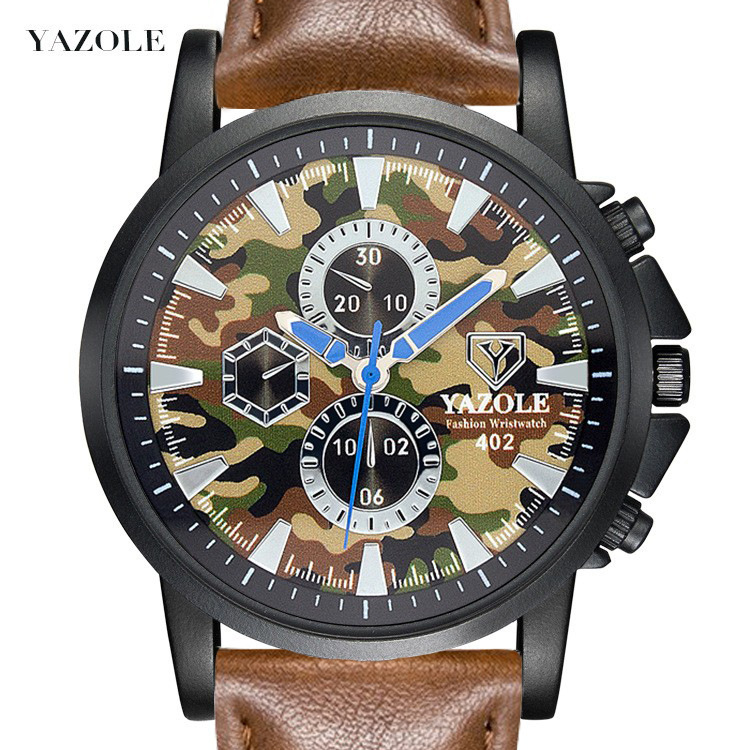 Yazole402watch男性個性レジャースポーツ腕時計石英時計ベルト時計迷彩軍時計男性腕時計|undefined