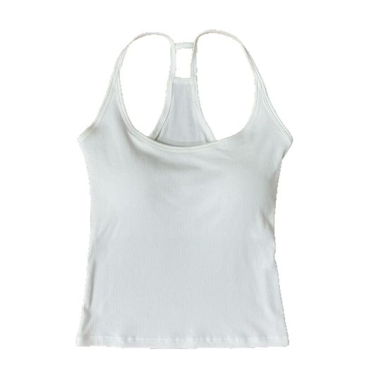 American Style Sweet and Spicy Camisole Women's Chest Pad Hanging Neck Beautiful Back Outer Wear Inner Base Sleeveless Short Top Women's Summer