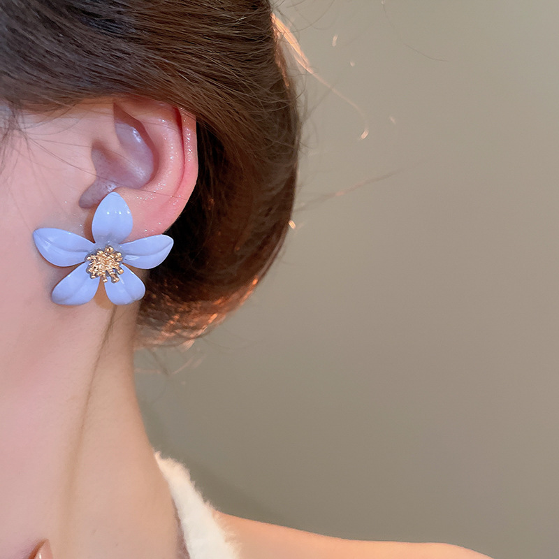 1 Par Dulce Flor Esmalte Aleación Hierro Pendientes display picture 30