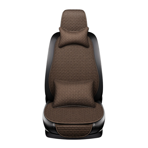 Summer linen comfortable car seat cushion, bamboo style, no backrest, no binding, three-piece set, four-season car small three-piece wholesale