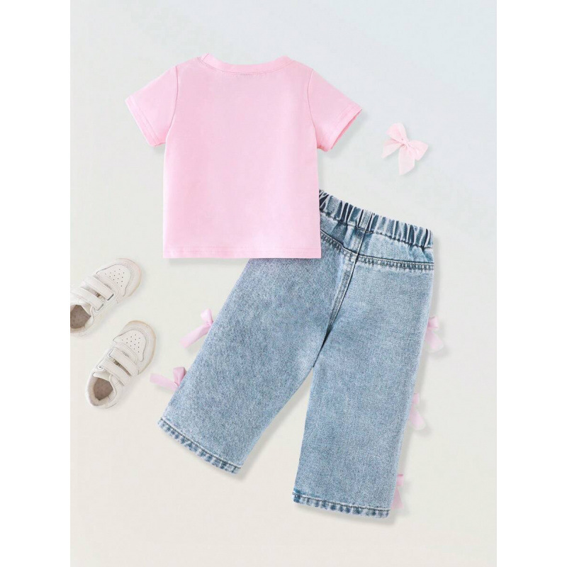 TransfronterizoBaby Girls Casual Daily Outfit Blanco suave cuello redondo