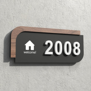 Acrylic door plate number plate dormitory bedroom personalized room number plate Hotel Hotel compartment door sticker prompt plate