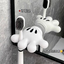 手掌吸盘牙刷架收纳牙趣味刷架理线器粘钩无痕小脚浴室摆件置物架