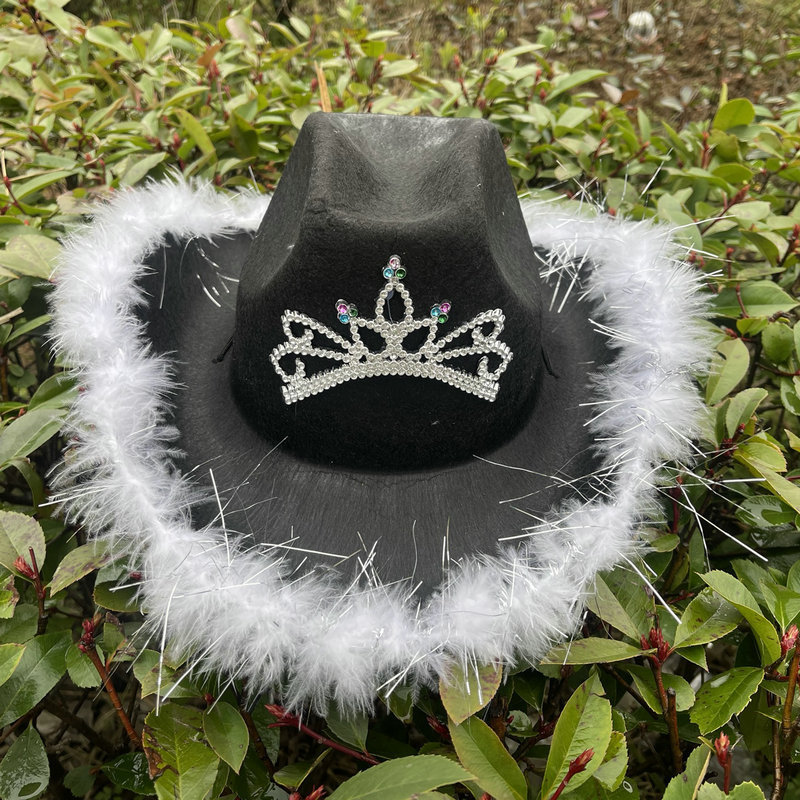 Sombreros de fiesta de Halloween toques de cabeza sombreros de vaqueros occidentales sombreros de jazz sombreros de coronas plumas sombreros adornamientos para el pelo
