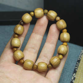 金丝楠木老型桶珠手串12mm  带清香紫檀花梨佛珠手串手链男女款